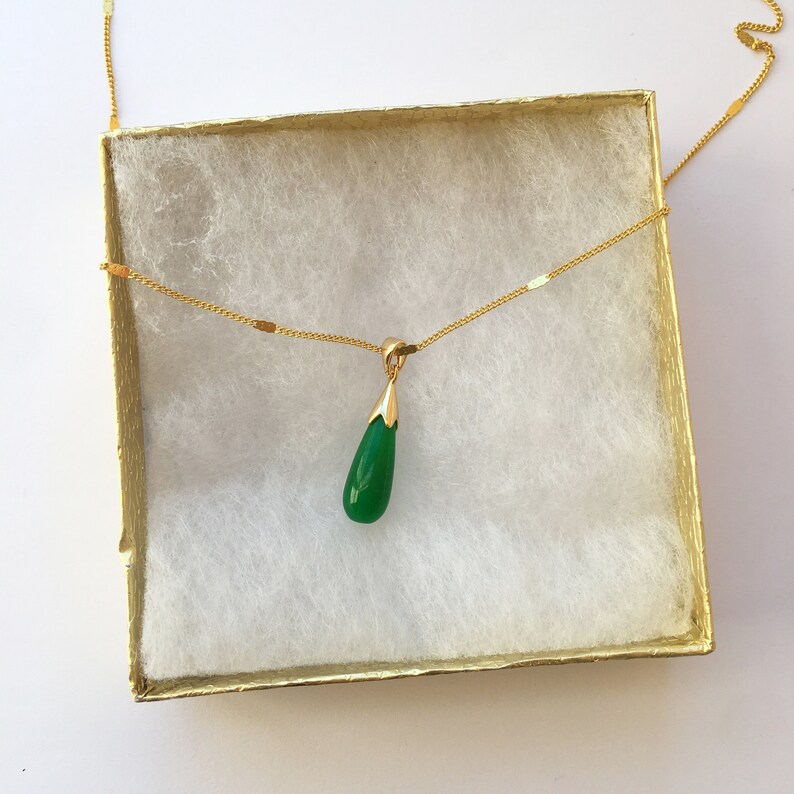 Green Purple Jade Teardrops Pendant Necklace Etsy