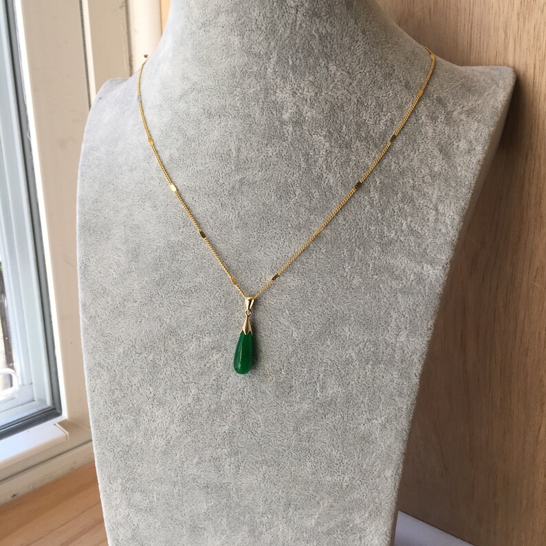 Green Purple Jade Teardrops Pendant Necklace Etsy