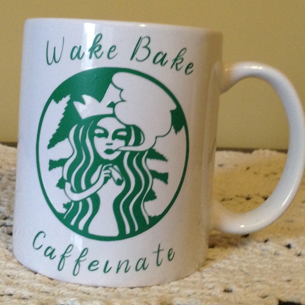 Wake Bake Caffeinate Mug Gift, Coffee Mug, Christmas Gift, Cannabis Gift, Weed Gift, Marijuana Gift, Gift for Boyfriend, Personalized Mug