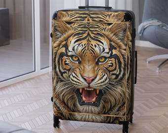 Woeste koffer met tijgerprint | Bagage met dierenprint | Harde handbagage | Dierentas | Luxe vakantieuitrusting | Reisaccessoire | 1016