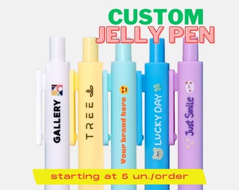 Custom Pen, Personalized Jelly Pen, Black Ink, Client Gift, New