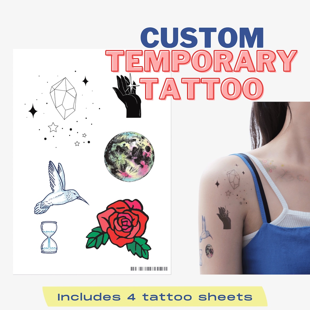 Custom Temporary Tattoo Make Your Own Temporary Tattoo Etsy