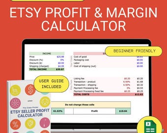 Etsy Pricing Calculator: Profit Margin Tracker (Excel, Google Sheets)
