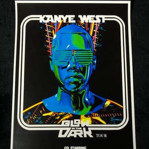 Kanye West 12x18 Glow In The Dark Tour Poster Rihanna Lupe Etsy