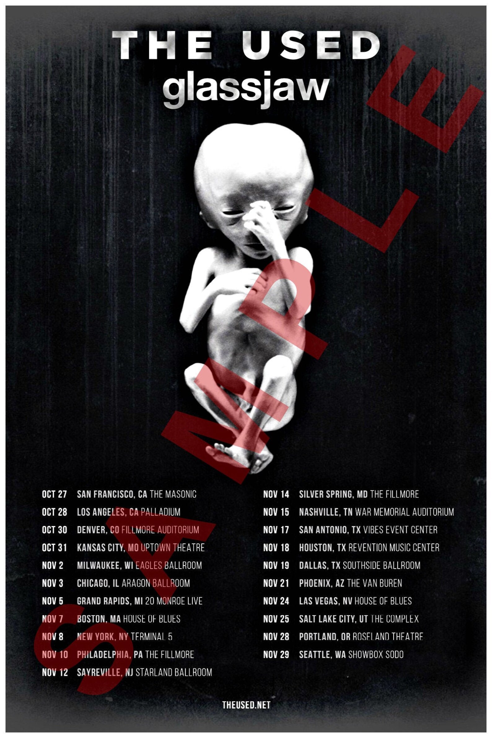 The Used & Glassjaw 12x18 Tour Poster 2020 Bert McCracken Etsy