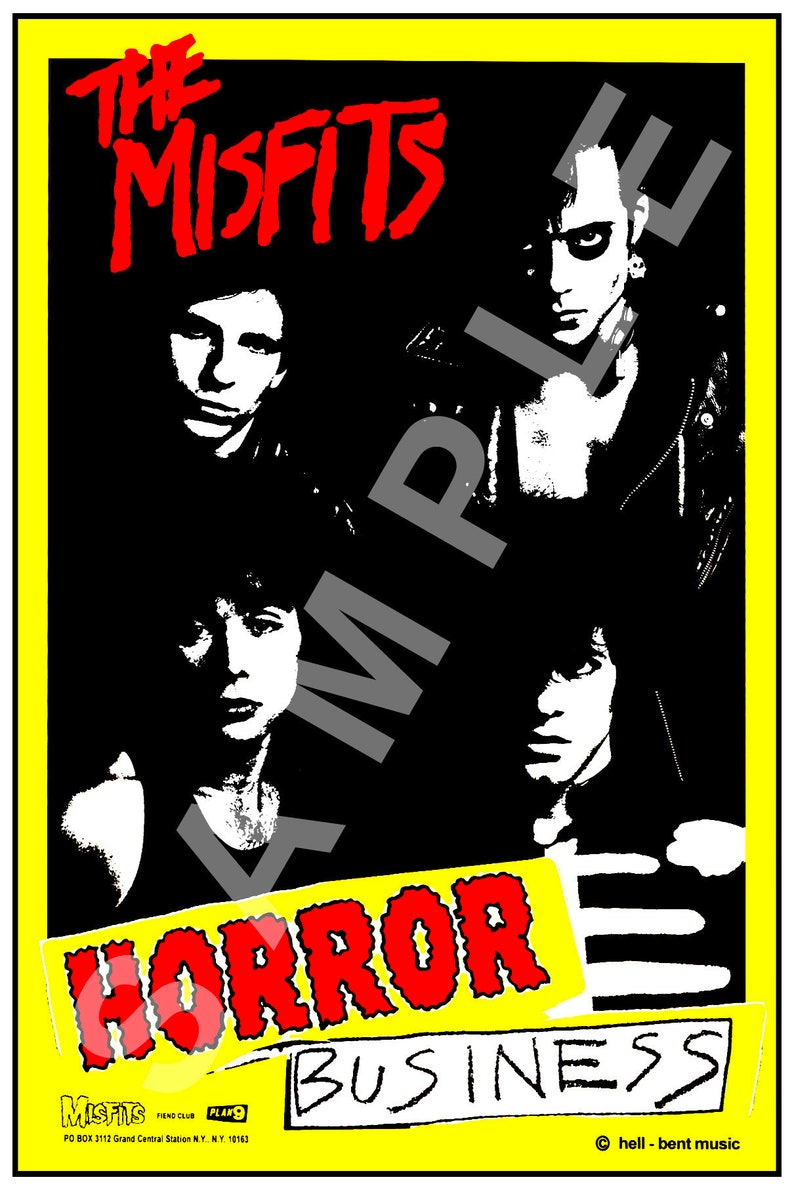 The Misfits 12x18 Horror Business Poster Glenn Danzig Jerry Only Doyle Punk Rock Live Concert Tour Album Cover 1