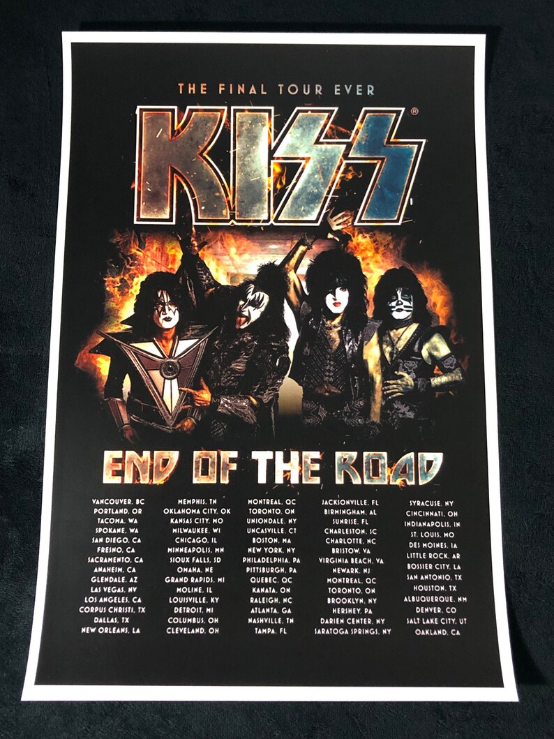 KISS 12x18 End Of The Road Tour Poster Final Tour Ever Gene Etsy