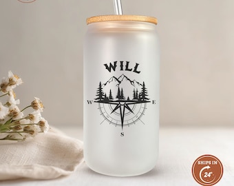 Personalized Glass for Him, Personalized Glass Tumbler, Father's Day Gift for Dad, Gifts for Boyfriend, Custom Beer Glass for Birthday Gift