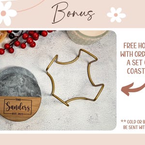 Personalized engraved marble and acacia wood coasters with design options.  Give a special gift for housewarming, gift for bridal shower, gift for wedding, gift for anniversary, or a gift for Mothers Day gift.