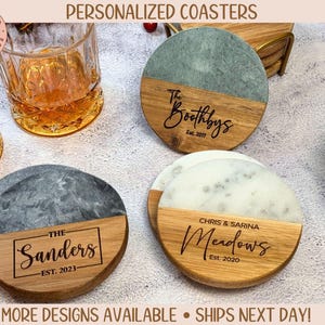 Personalized Coasters for House Warming Gift, Personalized Gift for Wedding, Custom Housewarming Gift for Couple, Couple Gift for New Home