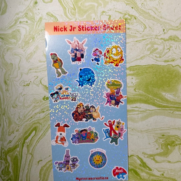 Nick Jr Sticker Sheet | Nostalgia Nostalgic| Stickers