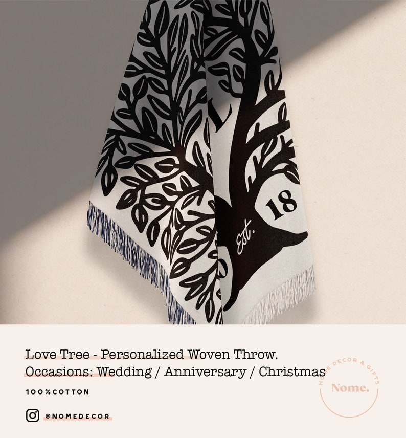 Custom Cotton Throw Blanket Couples Initials Personalized Etsy