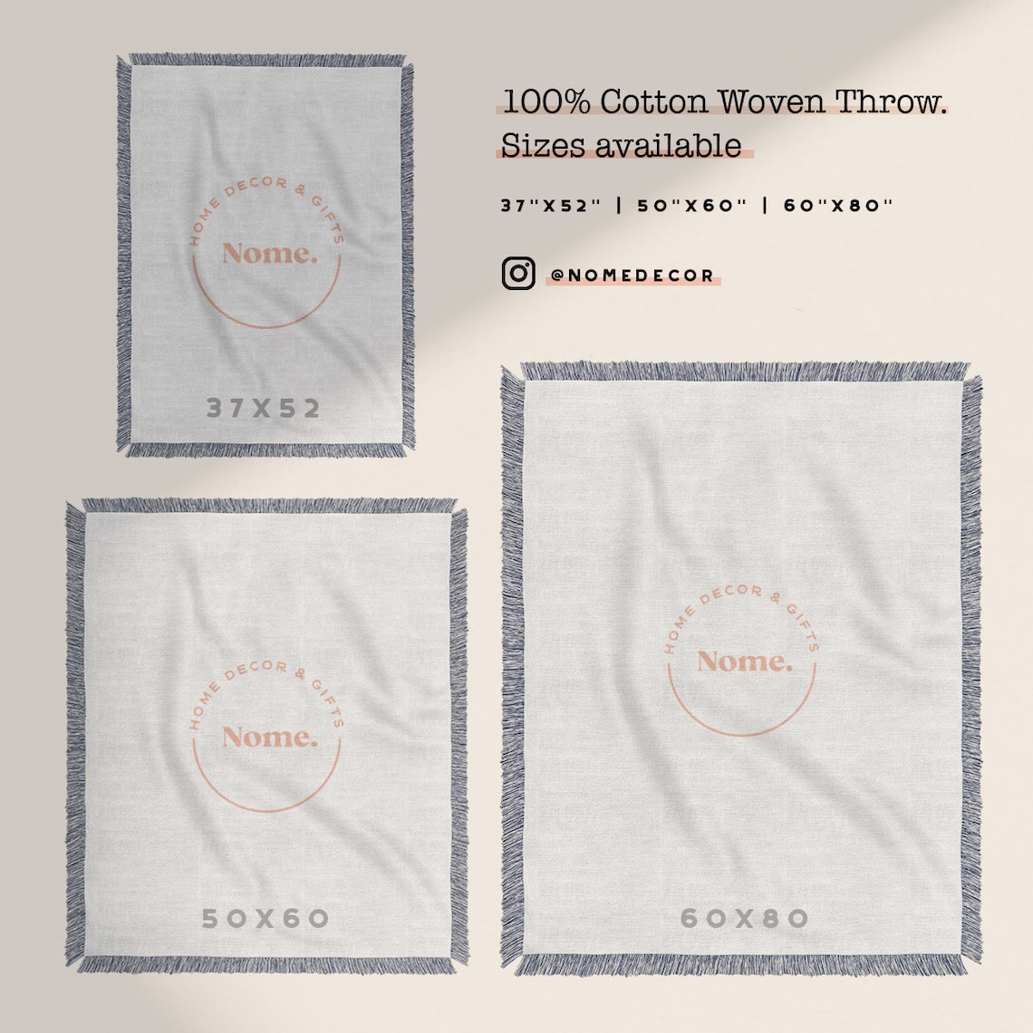 Custom Cotton Throw Blanket Couples Initials Personalized Etsy