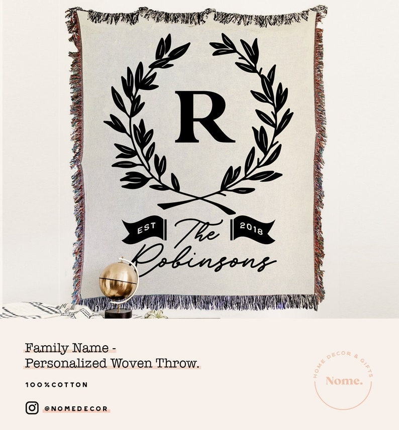Custom Cotton Throw Blanket Family Personalized Throw Etsy