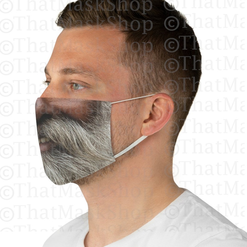 Bearded Man Face Mask Manly Face Mask Covid Masks Funny Adult Etsy