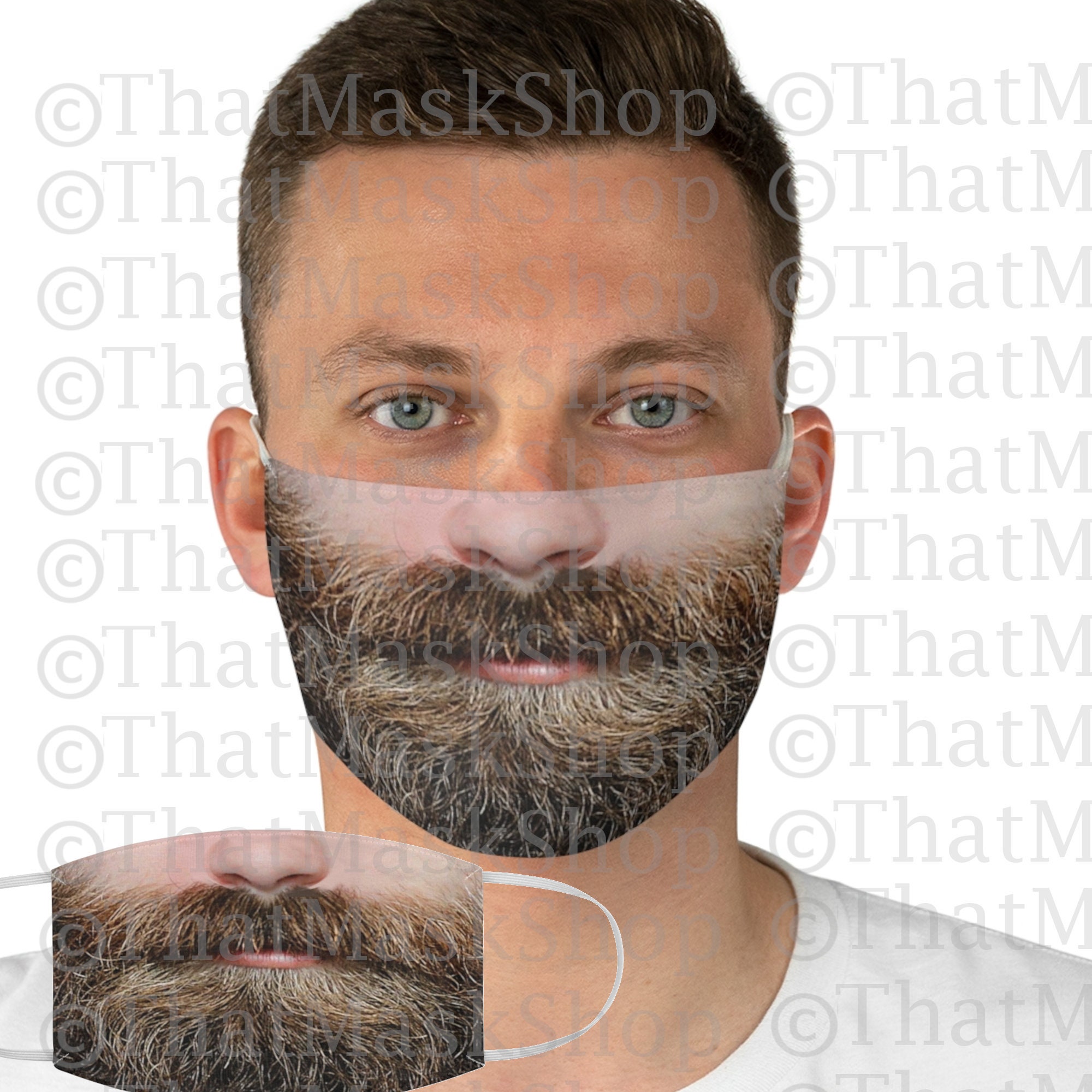 Beard Man Face Mask Manly Face Mask Covid Masks Funny Adult Etsy