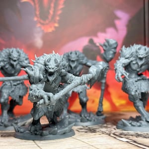 Frostmaw Devourers - Set of 4 Large Ice Demons -  TTRPG Miniatures