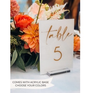 Modern Wedding Event Acrylic Table Numbers