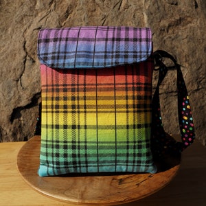 Regenbogen karierte Crossbody Essentials Tasche