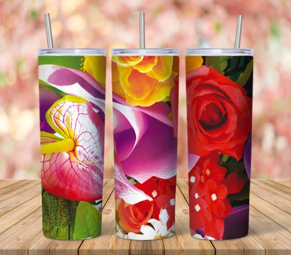 Download Digital Sublimation Skinny Tumbler Design Flower MOCKUP ...
