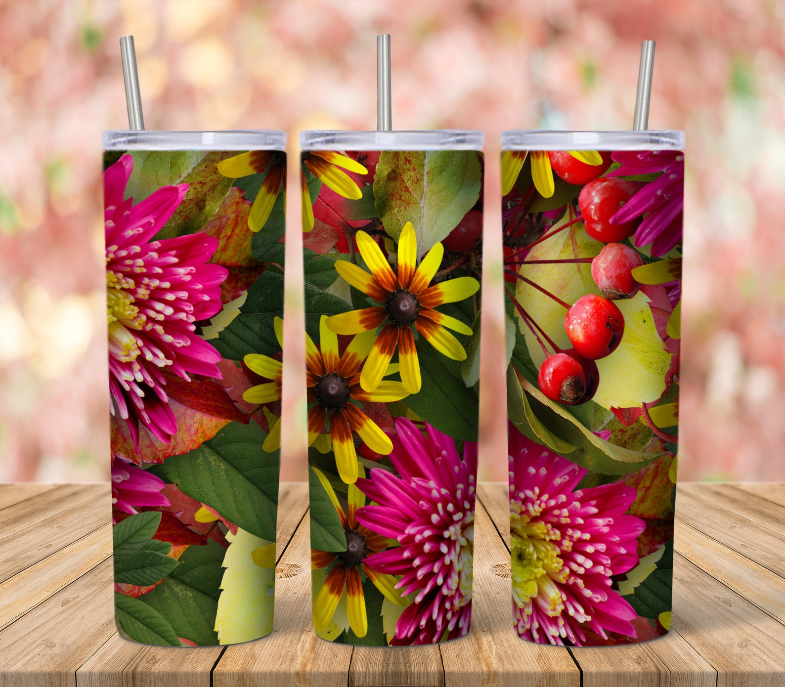 Download Digital Sublimation Skinny Tumbler Design Flower MOCKUP ...