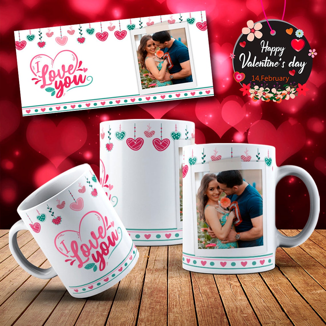 20 Mug Template Design Valentine's Day With Photo Etsy
