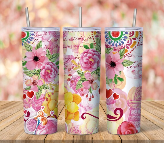 Download Digital Sublimation Skinny Tumbler Design Flower MOCKUP FREE | Etsy