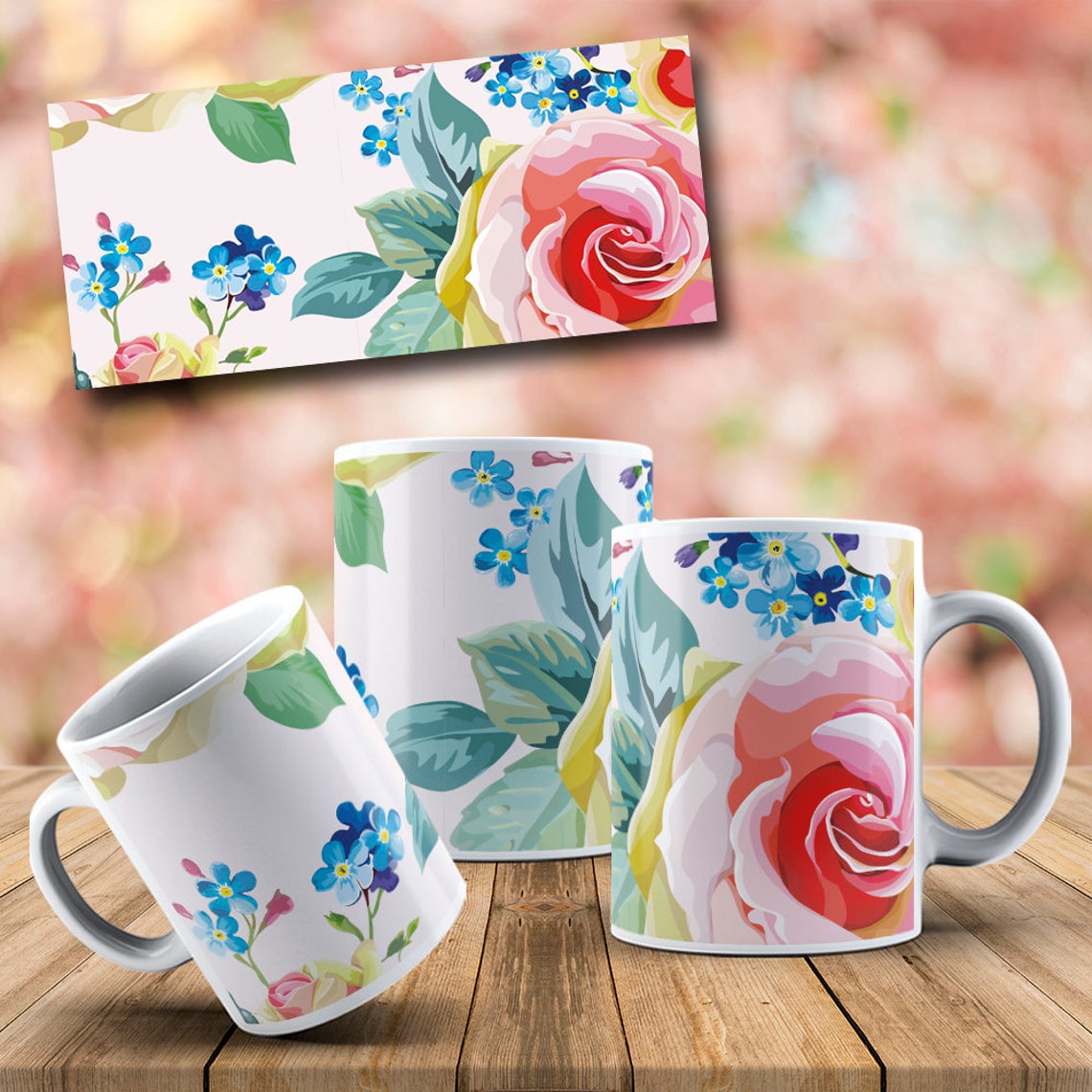 Floral Sublimation Mug Design Flowers MOCKUP FREE Digital Etsy Floral Sublimation Mug Design Flowers MOCKUP FREE Digital Etsy