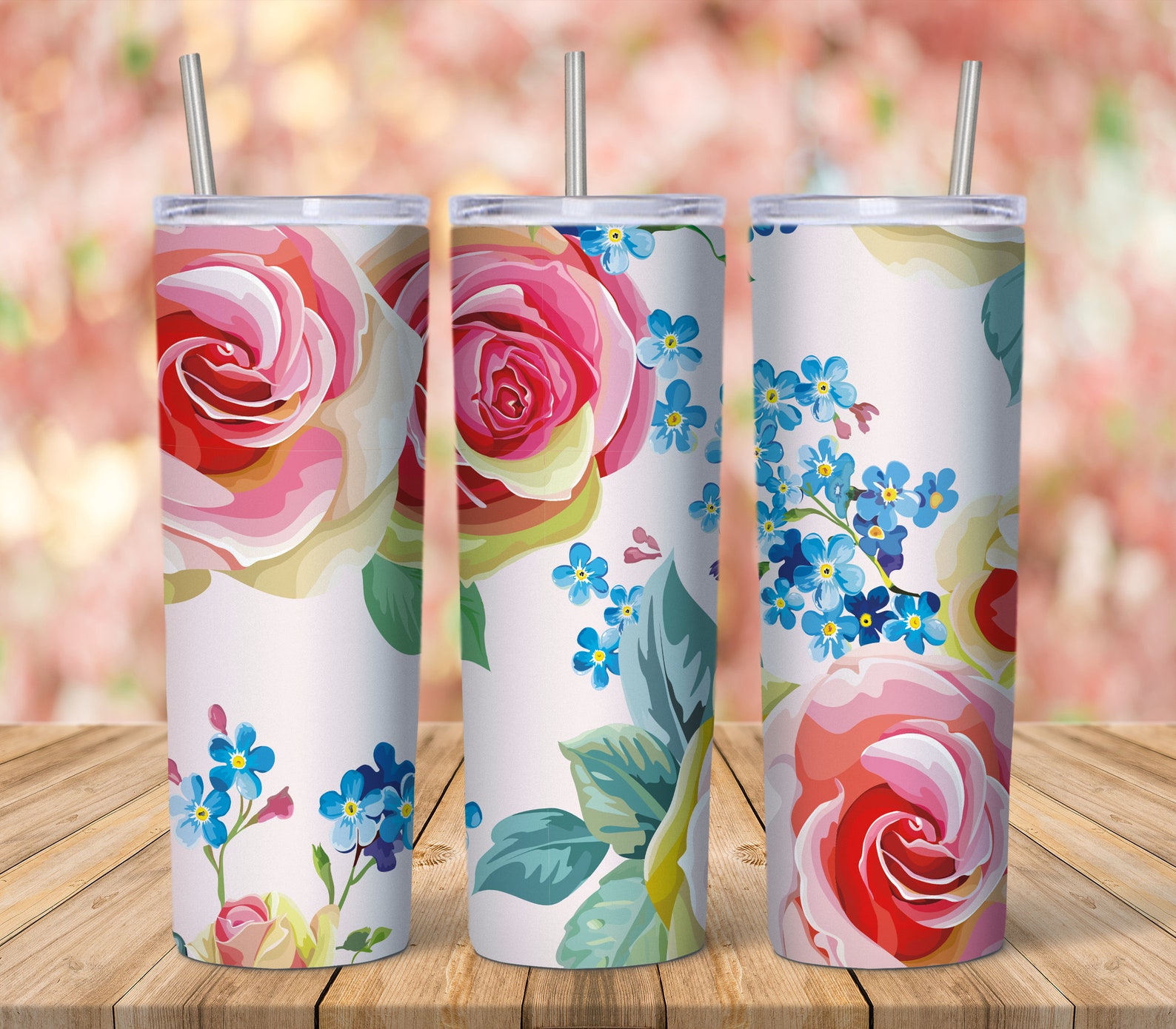 Download Digital Sublimation Skinny Tumbler Design Flower MOCKUP ...