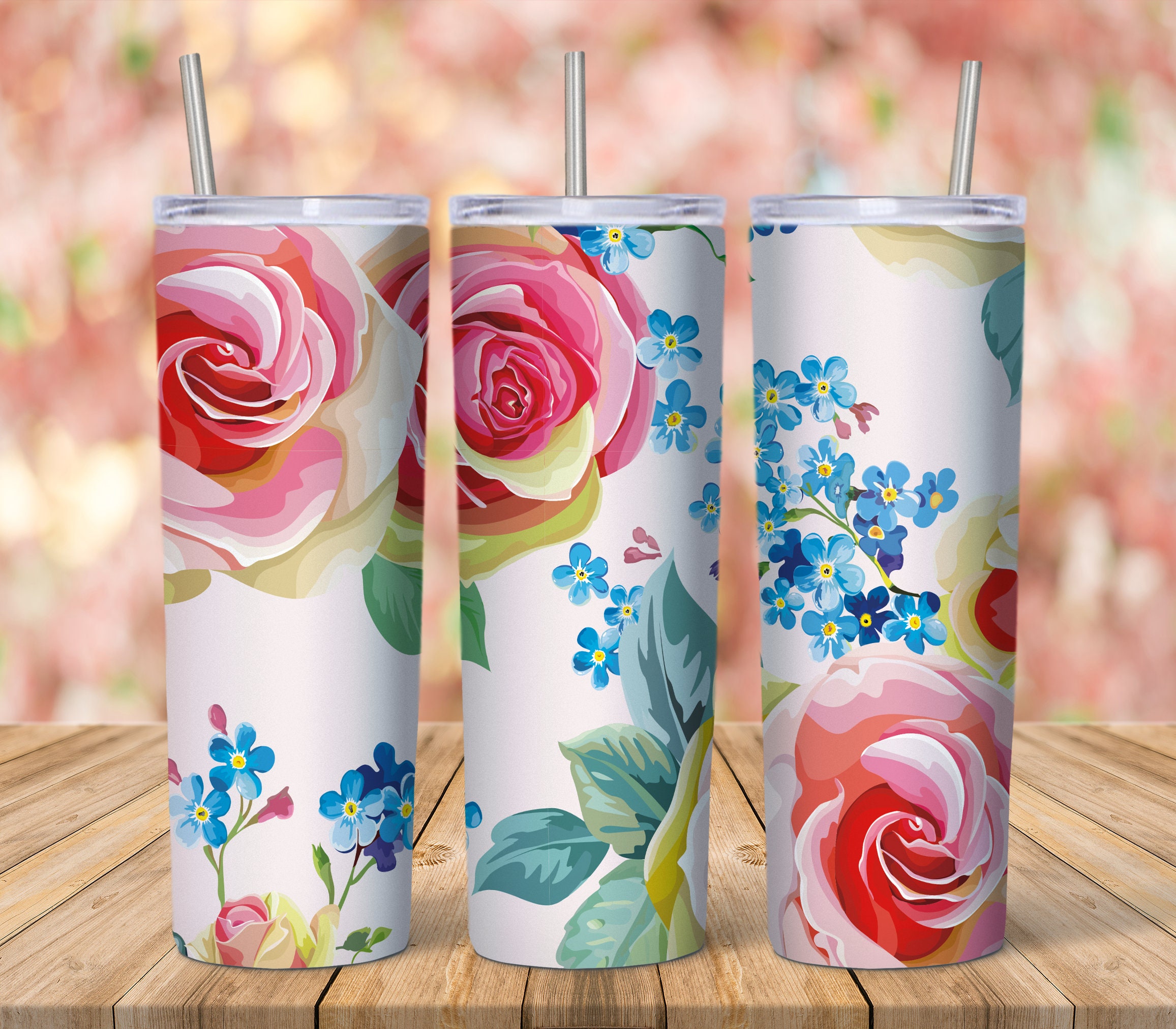 Download Digital Sublimation Skinny Tumbler Design Flower MOCKUP FREE | Etsy