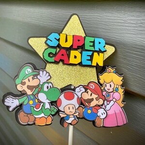 Custom Mario Inspired Cake Topper // Gamer Cake Topper // Personalized