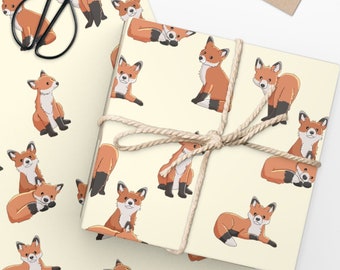 Fuchs Geschenkpapier, süße Fuchs Geschenkpapier, Fuchs Kunst Geschenkpapier (2 Größen)