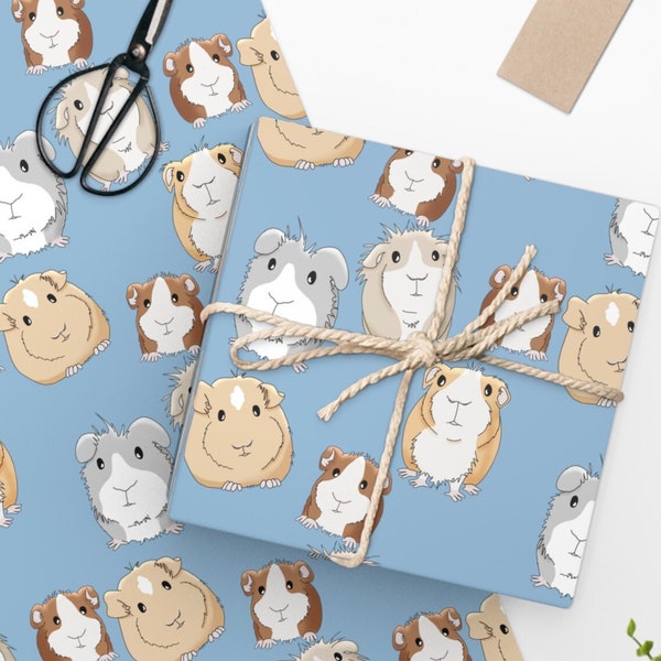 Guinea Pig Wrapping Paper, Cute Guinea Pig Gift Wrap, 2 sizes