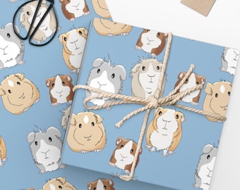 Meerschweinchen Geschenkpapier, süsse Meerschweinchen Geschenkpapier, Meerschweinchen Liebhaber, 2 Grössen