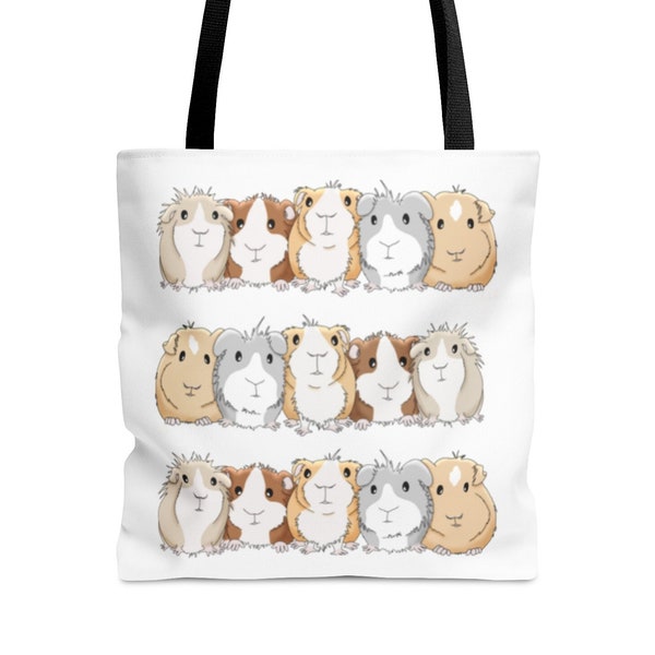 Guinea Pig Tote Bag, Guinea Pig Bag, Cute Beach Bag, Canvas Shopping Bag, Reusable Grocery Bag, Farmers Market Bag (3 sizes)