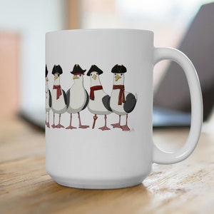 Pirate Seagull Mug, Large Gull Mug, Gull Coffee Mug, Cute Pirate Gift (15oz)