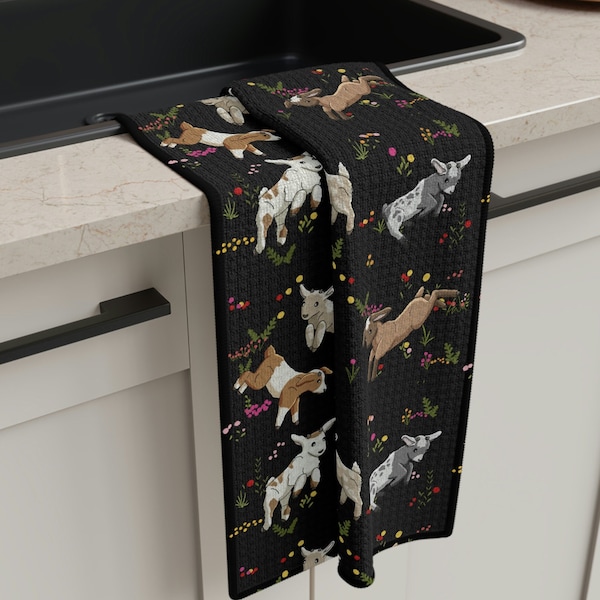 Goat Dish Towel, Cute Goat Kitchen Towel, Sheep Dishcloth, Country Kitchen,  Microfiber Tea Towel, Cute Goat Lover Gift