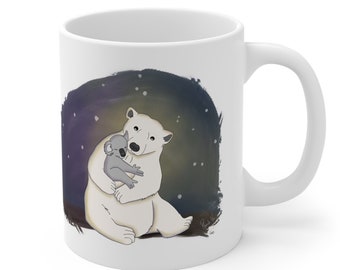 Polar Bear Mug, Koala Mug, Hug Mug, Friendship Mug, Coffee Mug (11oz)