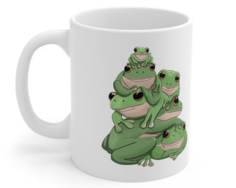 Frog Mug, Cute Tree Frog Coffee Mug, Cute Coffee Cup, Frog Lover Gift, Frogcore (11oz)