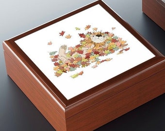 Joyero con forma de león, caja con forma de león, caja de tesoros, caja de recuerdos de madera, caja de baratijas de madera
