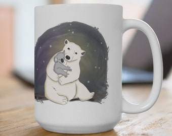 Polar Bear Mug, Large Koala Mug, Coffee Mug, Hug Mug, Cute Friendship Mug (15oz)