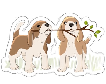 Beagle Decal, Vinyl Beagle Sticker, Puppy Sticker, Dog Laptop Sticker, Water Bottle Sticker, Window Decal (3 Sizes)