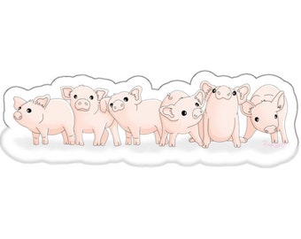 Pig Decal, Vinyl Pig Sticker, Cute Piglet Sticker, Laptop Sticker, Water Bottle Sticker, Window Decal (3 sizes)