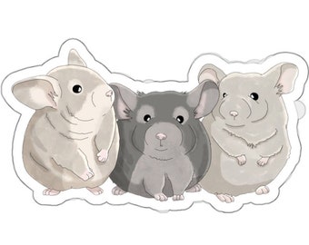 Chinchilla Decal, Vinyl Chinchilla Sticker, Laptop Sticker, Water Bottle Sticker, Window Decal (3 Sizes)