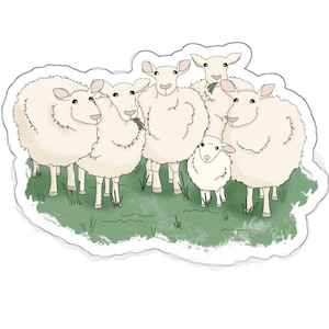 Sheep Decal, Vinyl Sheep Sticker, Laptop Sticker, Water Bottle Sticker, Window Decal (3 Sizes)