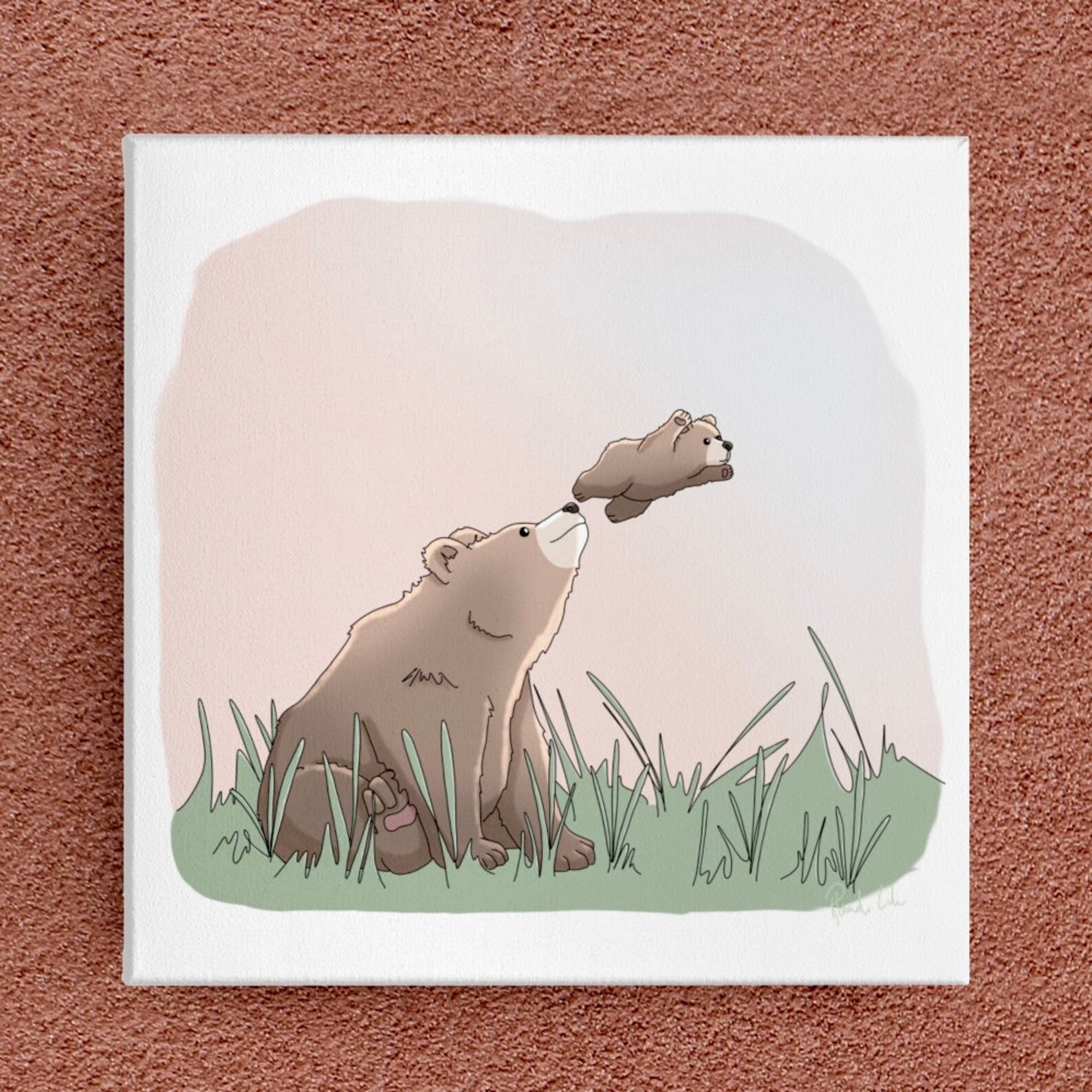 Mama Bear Art Print Mama Bear Painting Bear Illustration - Etsy