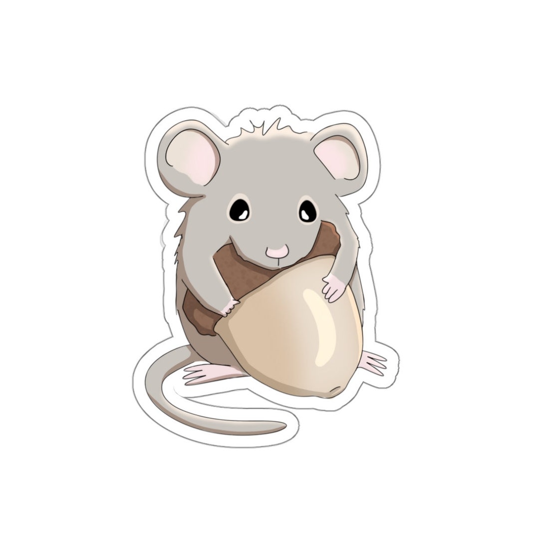 Mouse Stickers Mouse Sticker, Cute Mouse Decal, Vinyl Acorn Sticker, Laptop Sticker ...
