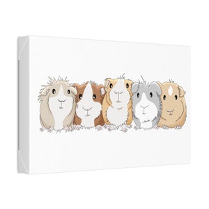 Guinea Pig Canvas Print, Cute Guinea Pig Art, Cute Wrapped Canvas, Ready to Hang (3 sizes)