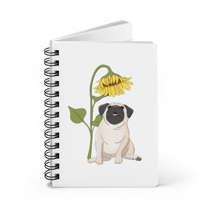 Pug Notebook, Cute Pug Lover Notebook, Cute Spiral Notebook, Pug Parent Gift, Cute Pug Mom Gift