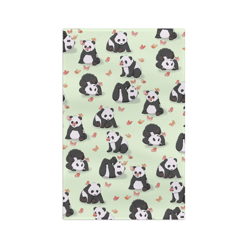 Panda Dish Towel, Cute Panda Kitchen Towel, Microfiber Tea Towel, Cute Panda Lover Gift image 3